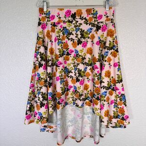 Elhoffer Essentials Skirt Women Large Katie Lynn Vintage Flowers Hi Low Pockets